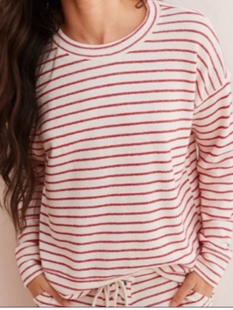 Aerie Oversized Striped Crew Neck Sweater Size M